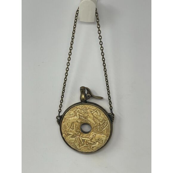 Antique Gun Powder Flask 18th Century Naughty Ladies German Denix Decor Vintage